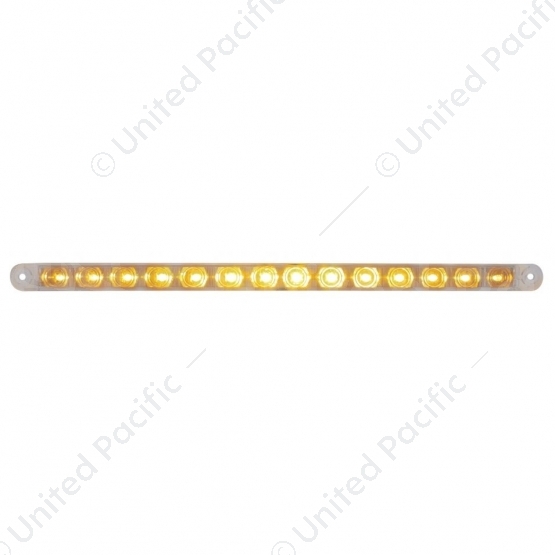 14 LED 12" Turn Signal Light Bar - Amber LED/Clear Lens (Bulk)