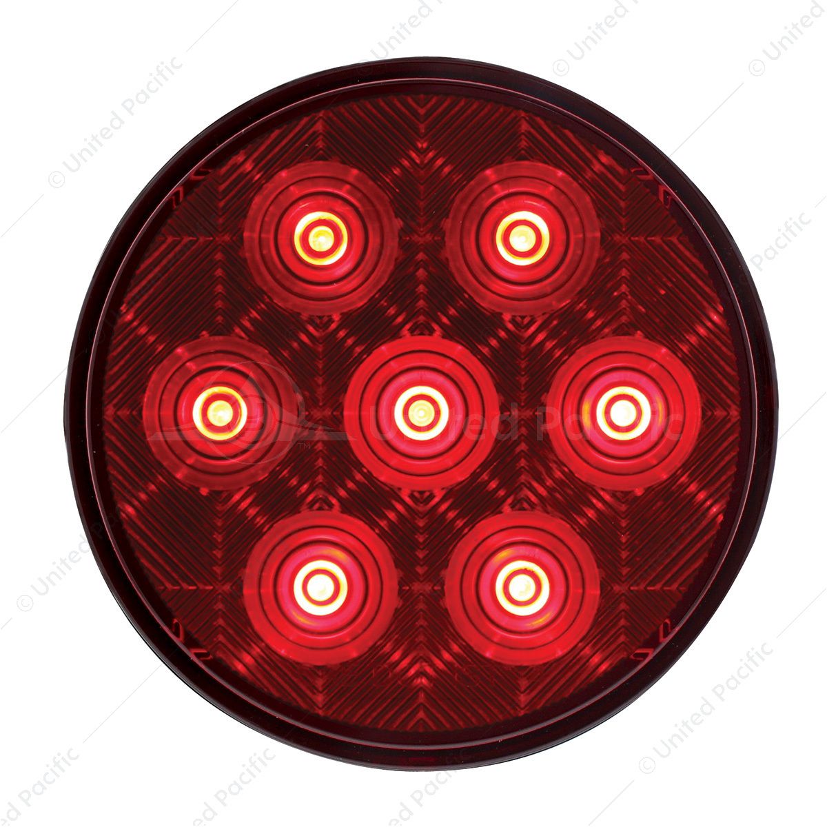 7 LED 4" Round Competition Series Light (Stop, Turn & Tail) - Red LED/Red Lens