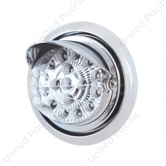 Front Bumper Light With 17 Amber LED Dual Function Clear Reflector Light & Visor For FL Columbia - C