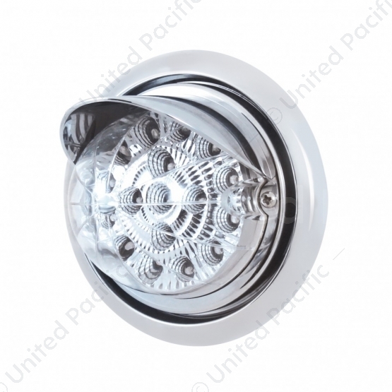 Front Bumper Light With 17 Amber LED Reflector Light & Visor For Freightliner Columbia - Clear Lens