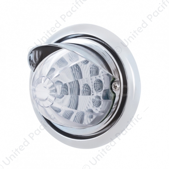 Front Bumper Light With 17 Amber LED Reflector Watermelon Light & Visor For Freightliner Columbia -