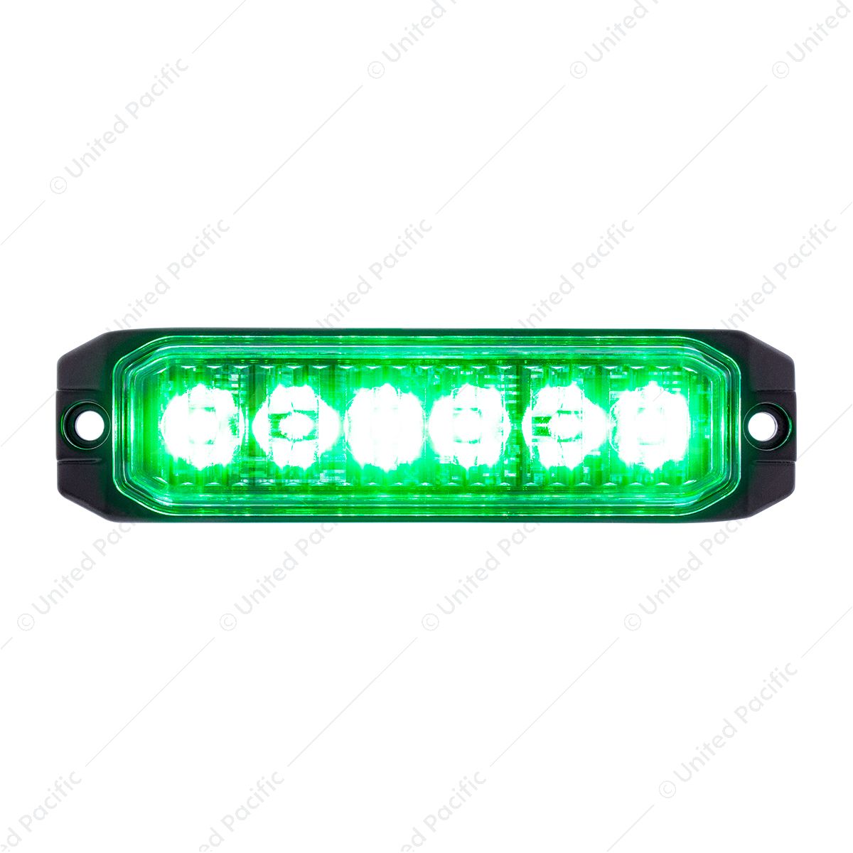 6 High Power LED "Competition Series" Slim Warning Light - Green