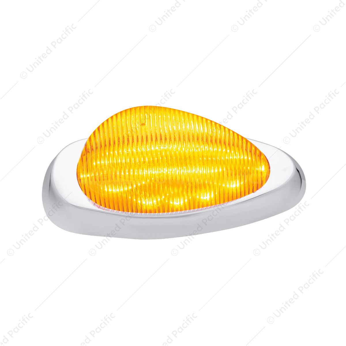 15 LED Sleeper Light With Bezel For Freightliner (Clearance/Marker) - Amber LED/Amber Lens (Pair)