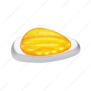15 LED Sleeper Light With Bezel For Freightliner (Clearance/Marker) - Amber LED/Amber Lens (Pair)