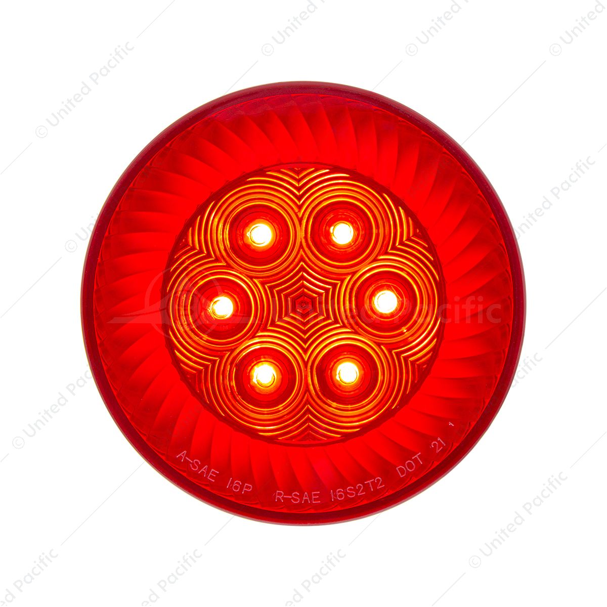 16 LED 4" Round Turbine Light (Stop, Turn & Tail) - Red LED/Red Lens