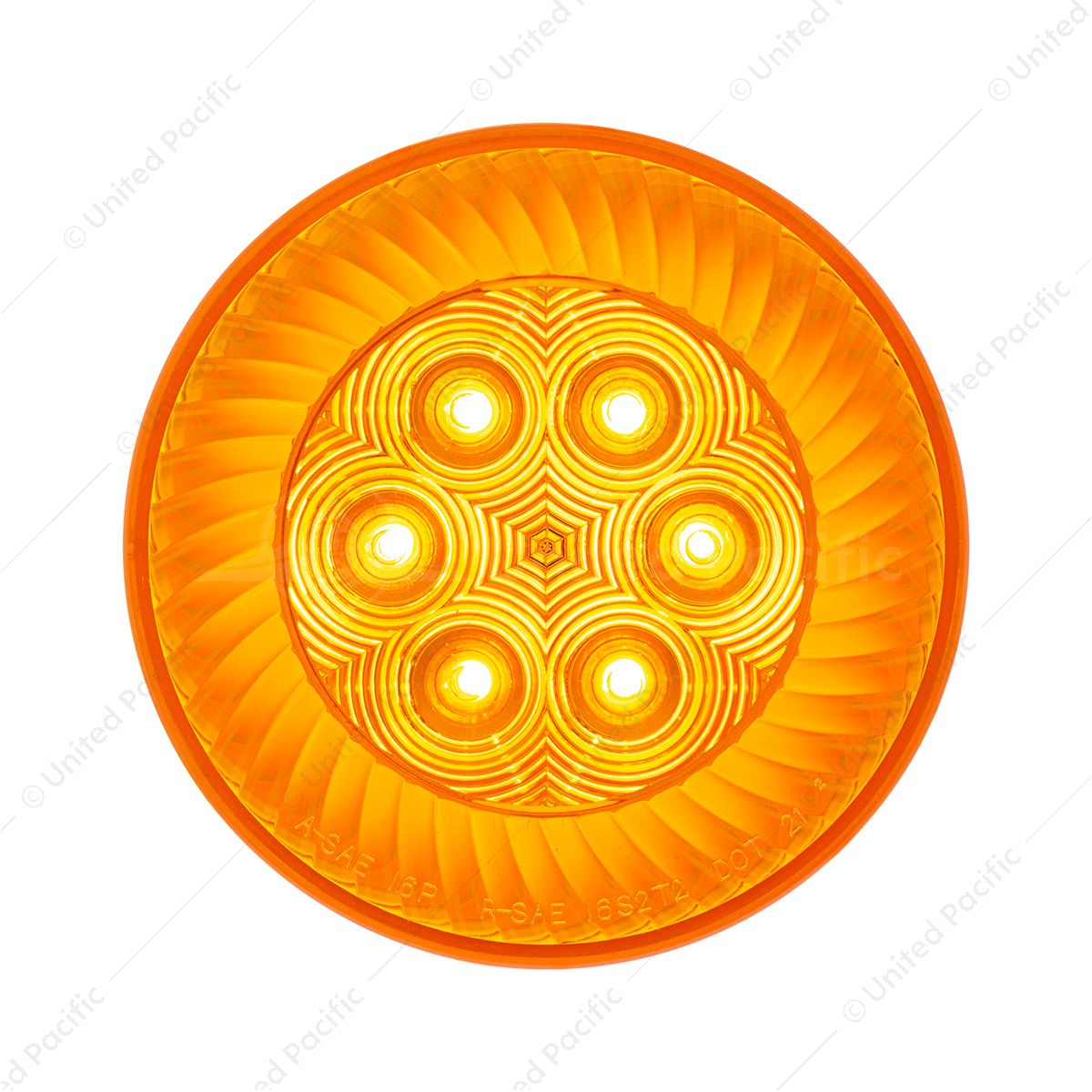 16 LED 4" Round Turbine Light (Turn Signal) - Amber LED/Amber Lens