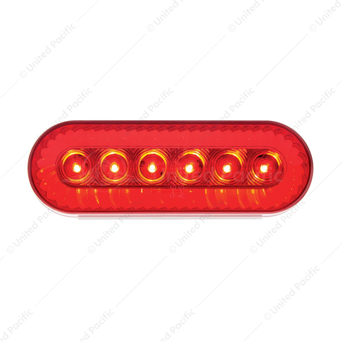 20 LED 6" Oval Turbine Light (Stop, Turn & Tail) - Red LED/Red Lens