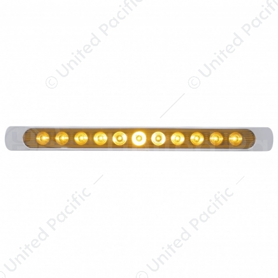 11 LED 17" P/T/C Light Bar With Chrome Bezel - Amber LED/Amber Lens
