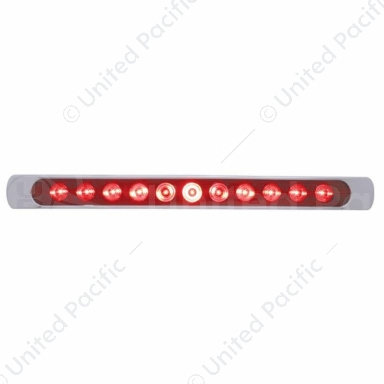 11 LED 17" Light Bar (Stop, Turn & Tail) With Chrome Bezel - Red LED/Red Lens