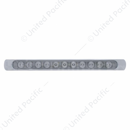11 LED 17" P/T/C Light Bar With Chrome Bezel - Amber LED/Clear Lens