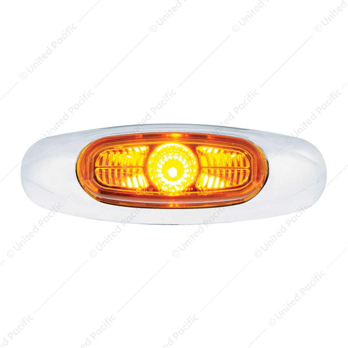 4-3/16" Wide 3 LED ViperEye Light (Clearance/Marker) - Amber LED/Amber Lens