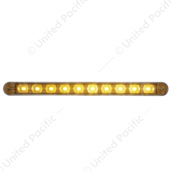 10 LED 9" Turn Signal Light Bar With Bezel - Amber LED/Amber Lens
