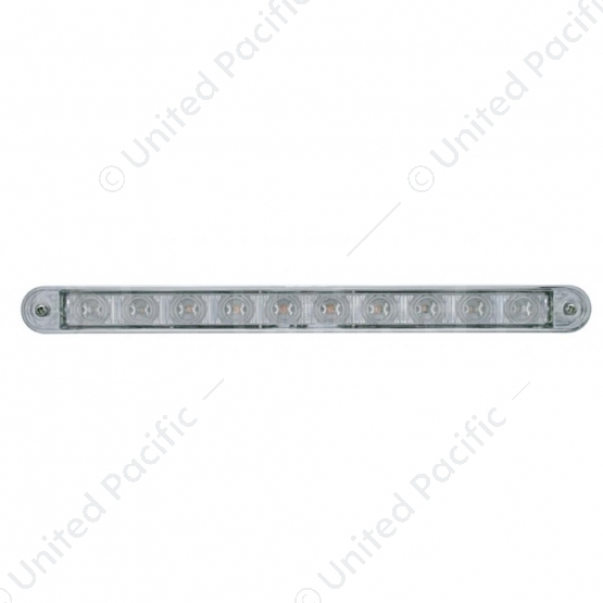 10 LED 9" Turn Signal Light Bar With Bezel - Amber LED/Clear Lens