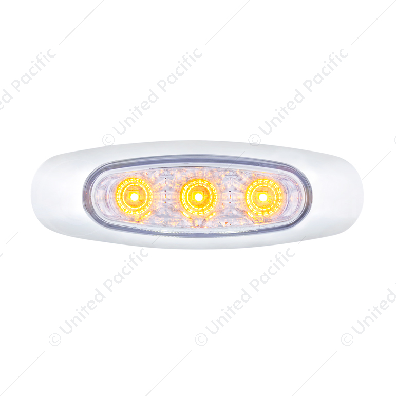 5 LED Reflector Light (Auxiliary/Utility) With Side Ditch Light - Amber LED/Clear Lens (Bulk)