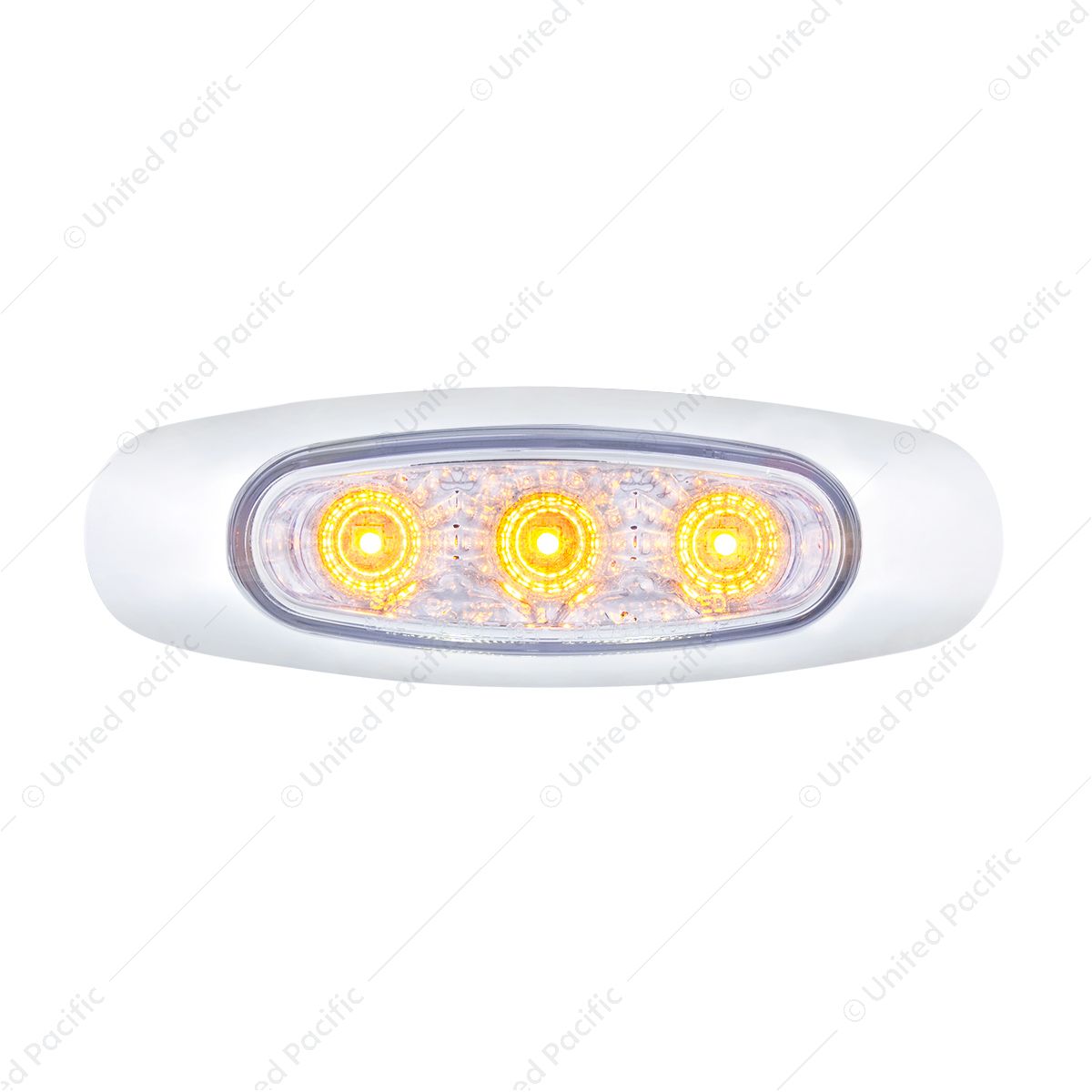 5 LED Reflector Light (Auxiliary/Utility) With Side Ditch Light - Amber LED/Clear Lens (Card)