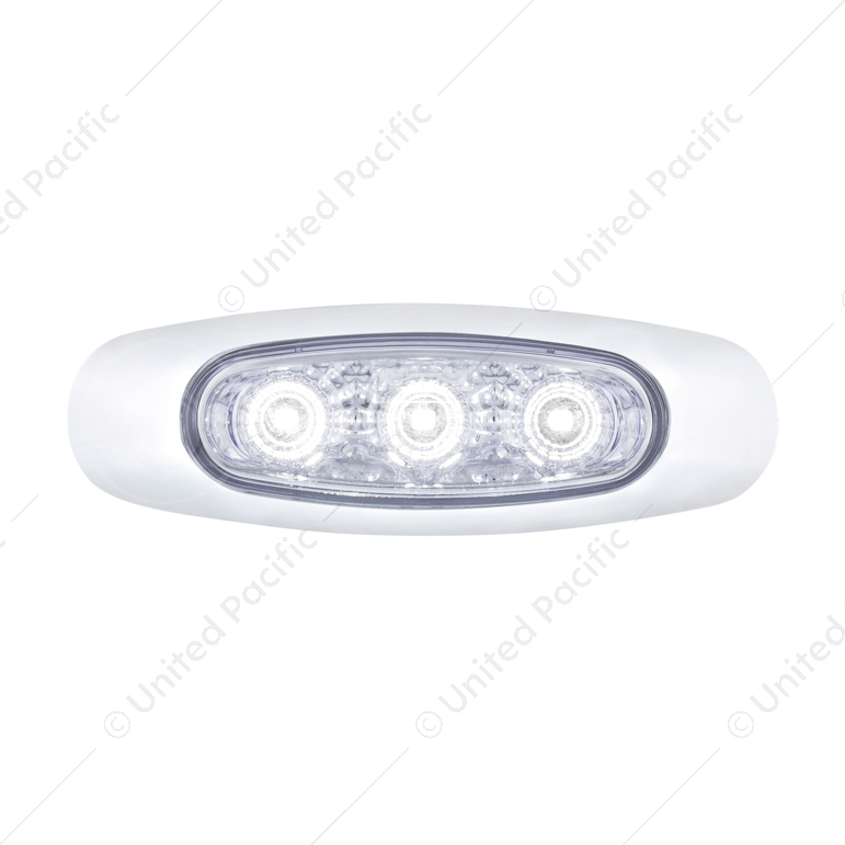 5 LED Reflector Light (Auxiliary/Utility) With Side Ditch Light -White LED/Clear Lens (Bulk)
