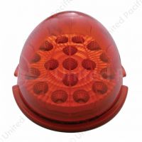17 LED Dual Function Reflector Cab Light - Red LED/Red Lens (Bulk)