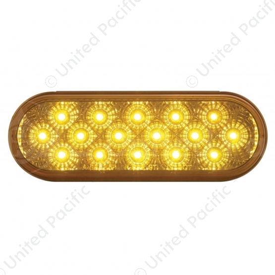 16 LED 6" Oval Reflector Turn Signal Light - Amber LED/Amber Lens