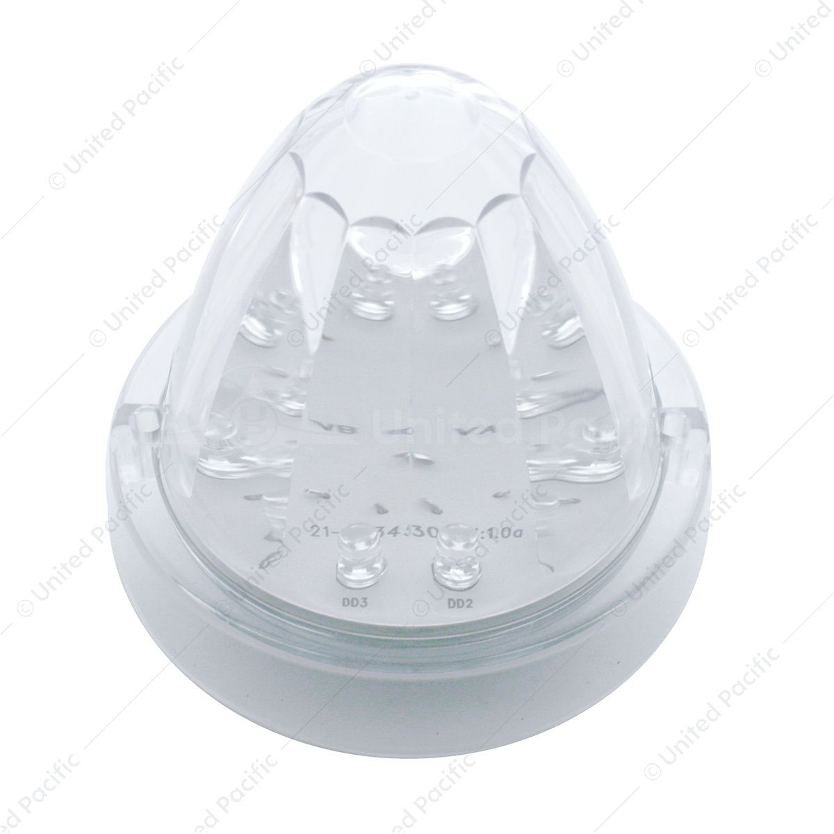 13 LED Watermelon Truck-Lite Style Cab Light - Amber LED/Clear Lens