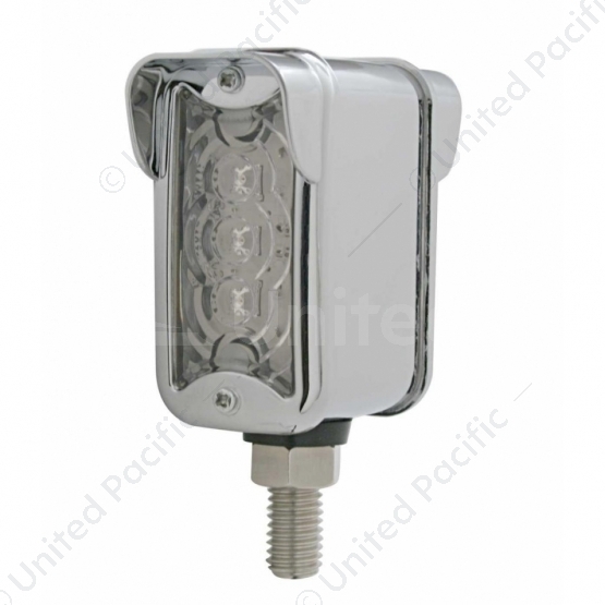 3 LED Single Function Double Face Light W/Visor - Vertical Mount - Amber & Red LED/Clear Lens