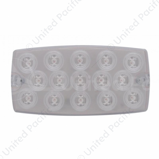 15 LED Rectangular Light (Stop, Turn & Tail) - Red LED/Clear Lens (Bulk)