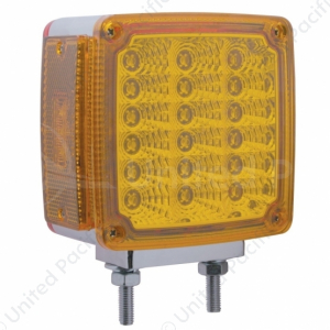 39 LED Reflector Double Face Turn Signal Light (Passenger) - Amber & Red LED/Amber & Red Lens