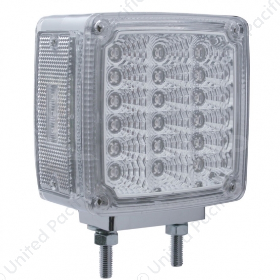 39 LED Reflector Double Face Turn Signal Light (Passenger) - Amber & Red LED/Clear Lens