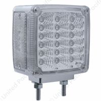 39 LED Reflector Double Face Turn Signal Light (Passenger) - Amber & Red LED/Clear Lens