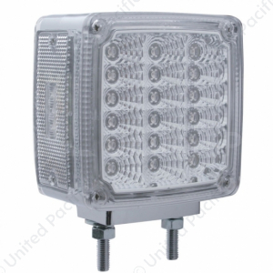 39 LED Reflector Double Face Turn Signal Light (Passenger) - Amber & Red LED/Clear Lens