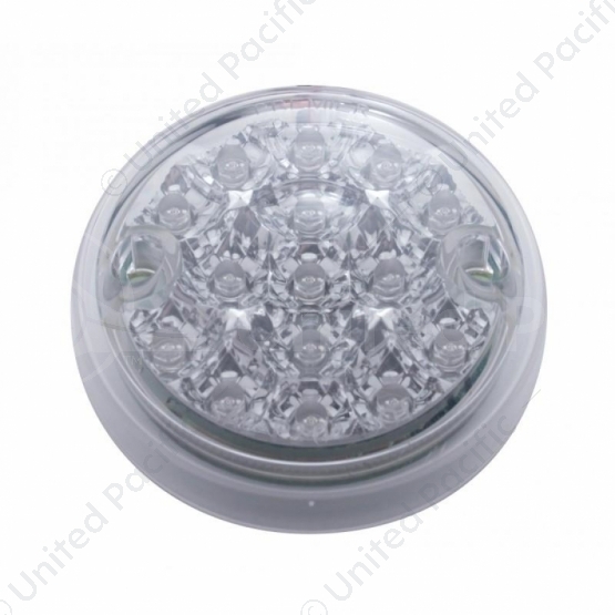 15 LED 3" Single Function Reflector Single Face Light Only - Red LED/Clear Lens (Bulk)