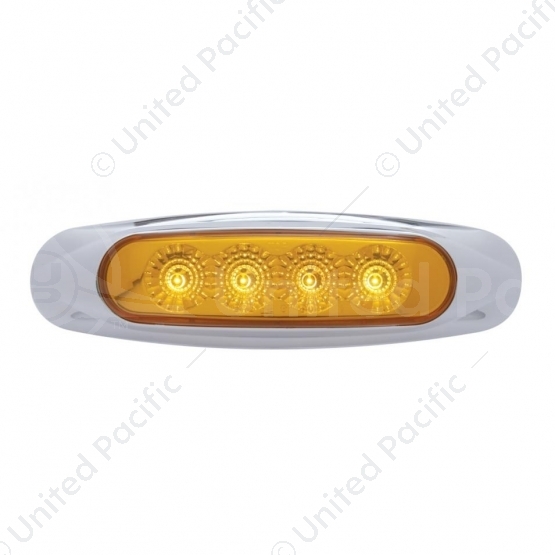 4 LED Reflector Light (Clearance/Marker) - Amber LED/Amber Lens (Bulk)
