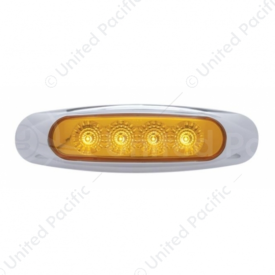 4 LED Reflector Light (Clearance/Marker) - Amber LED/Amber Lens