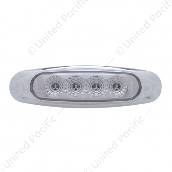 4 LED Reflector Light (Clearance/Marker) - Amber LED/Clear Lens