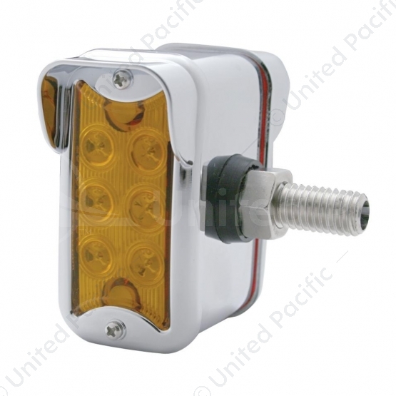 12 LED Dual Function Double Face Light W/Visor - Vertical Side Mount - Amber & Red LED/Amber & Red L