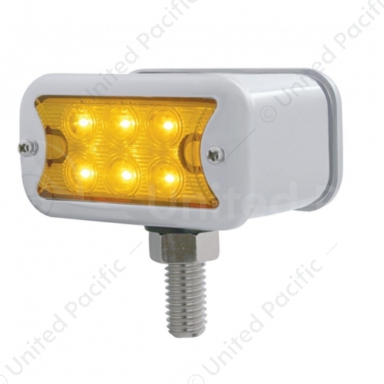12 LED Dual Function Double Face Light W/Bezel - T-Mount - Amber & Red LED/Amber & Red Lens