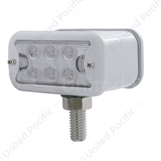 12 LED Dual Function Double Face Light W/Bezel - T-Mount - Amber & Red LED/Clear Lens