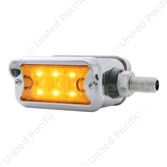 12 LED Dual Function Double Face Light W/Visor - Horizontal Mount - Amber & Red LED/Amber & Red Lens