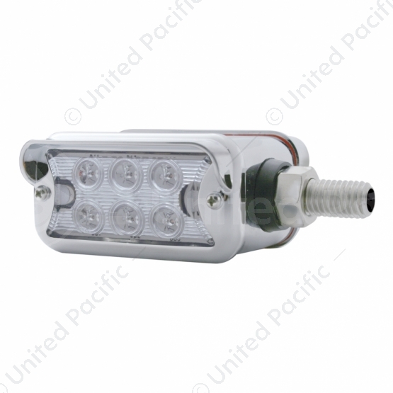 12 LED Dual Function Double Face Light W/Visor - Horizontal Mount - Amber & Red LED/Clear Lens