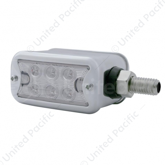 12 LED Dual Function Double Face Light With Bezel - Horizontal Mount - Amber & Red LED/Clear Lens