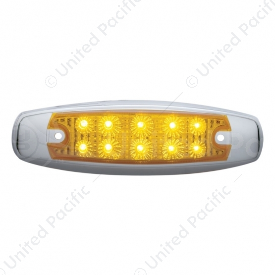 10 LED Reflector Rectangular Clearance/Marker Light - Amber LED/Amber Lens