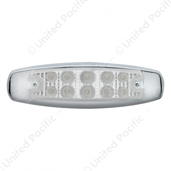 10 LED Reflector Rectangular Clearance/Marker Light  - Red LED/Clear Lens