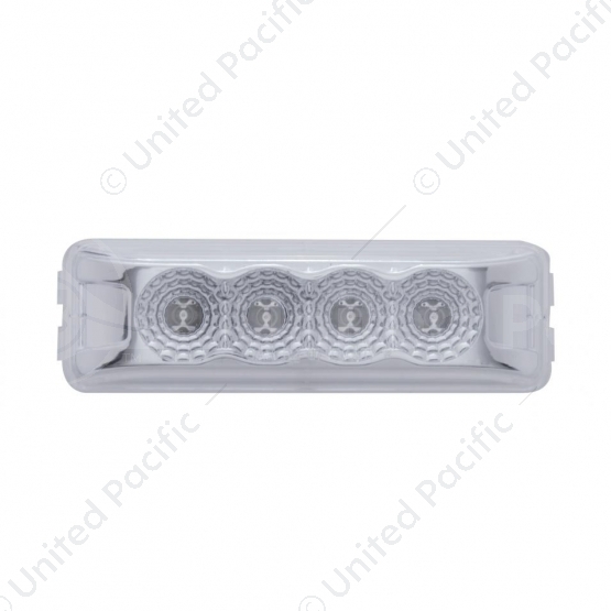 4 LED Reflector Rectangular Light (Clearance/Marker) - Red LED/Clear Lens