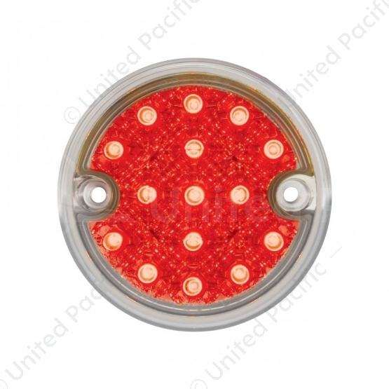 15 LED 3" Reflector Series 4 Light Only For Double Face Light Housing - Red LED/Clear Lens (Bulk)