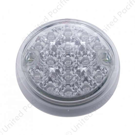 15 LED 3" Dual Function Reflector Single Face Light Only - Red LED/Clear Lens (Bulk)