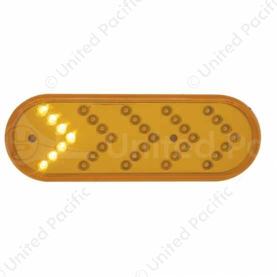 35 LED 6" Reflector Oval Sequential Turn Signal Light - Amber LED/Amber Lens (Bulk)