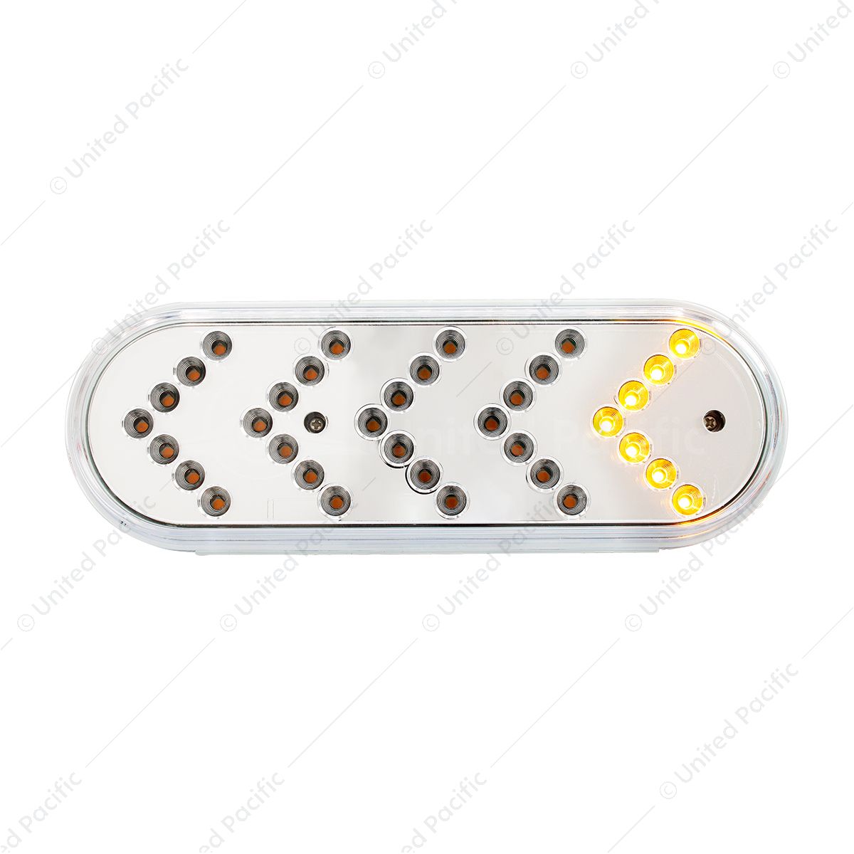35 LED 6" Reflector Oval Sequential Turn Signal Light - Amber LED/Clear Lens