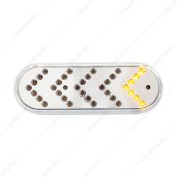 35 LED 6" Reflector Oval Sequential Turn Signal Light - Amber LED/Clear Lens