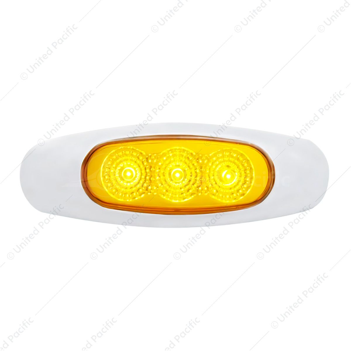 3 LED Reflector Light (Clearance/Marker) - Amber LED/Amber Lens (Bulk)