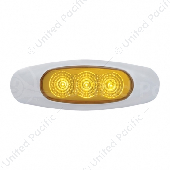 3 LED Reflector Light (Clearance/Marker) - Amber LED/Amber Lens