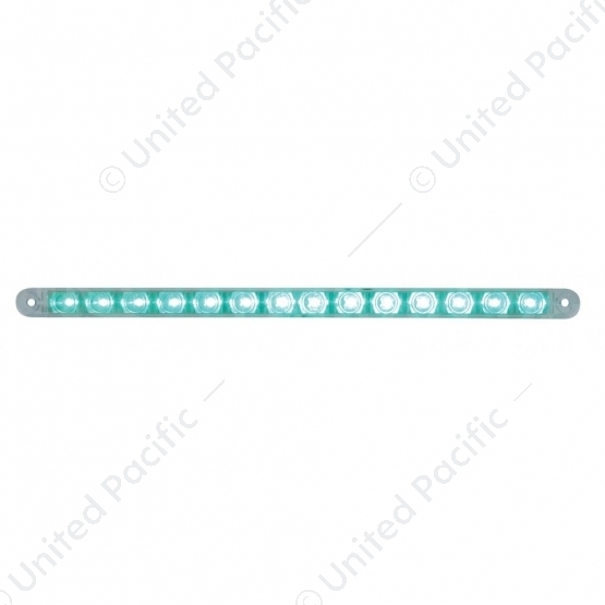 14 LED 12" Auxiliary Strip Light - Green LED/Clear Lens (Bulk)